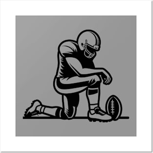 Football Player Kneeling Posters and Art